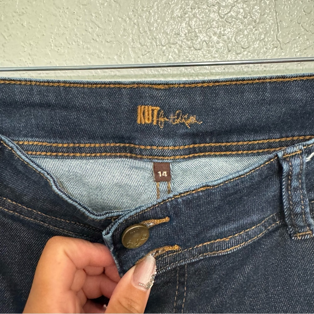 Kut from the Kloth Cameron Cuffed Dark Blue Ankle Jeans 14 - Picture 4 of 11